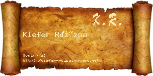 Kiefer Rózsa névjegykártya