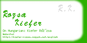 rozsa kiefer business card